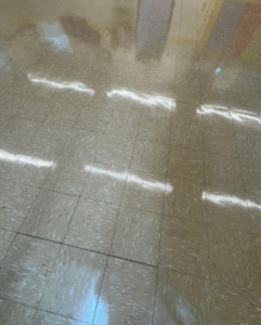 Professional floor cleaning in Roanoke VA on VCT flooring